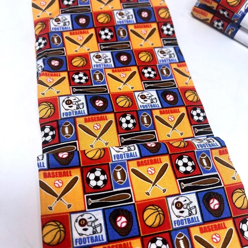 Lot Of 3 Emma & Mila Sports Blocks-Colorful 100% Cotton Woven Fabric-3 Yards New